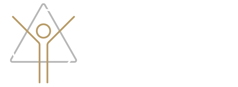 White Precision Longevity logo with the typed name and stick figure person with their arms raised in victory.